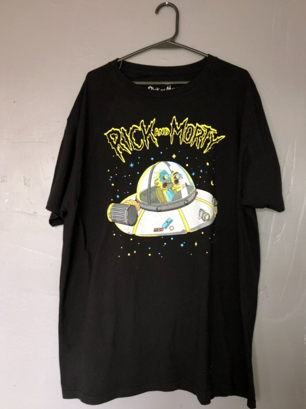 Rick and Morty Ripple Junction Graphic T Shirt Black Adult Swim 2XL 100% cotton